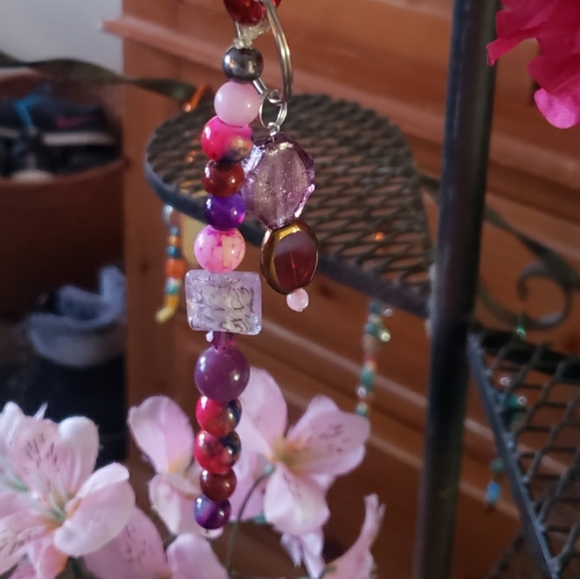 Pink & Purple Hand Crafted Keychain - Picture 6 of 9